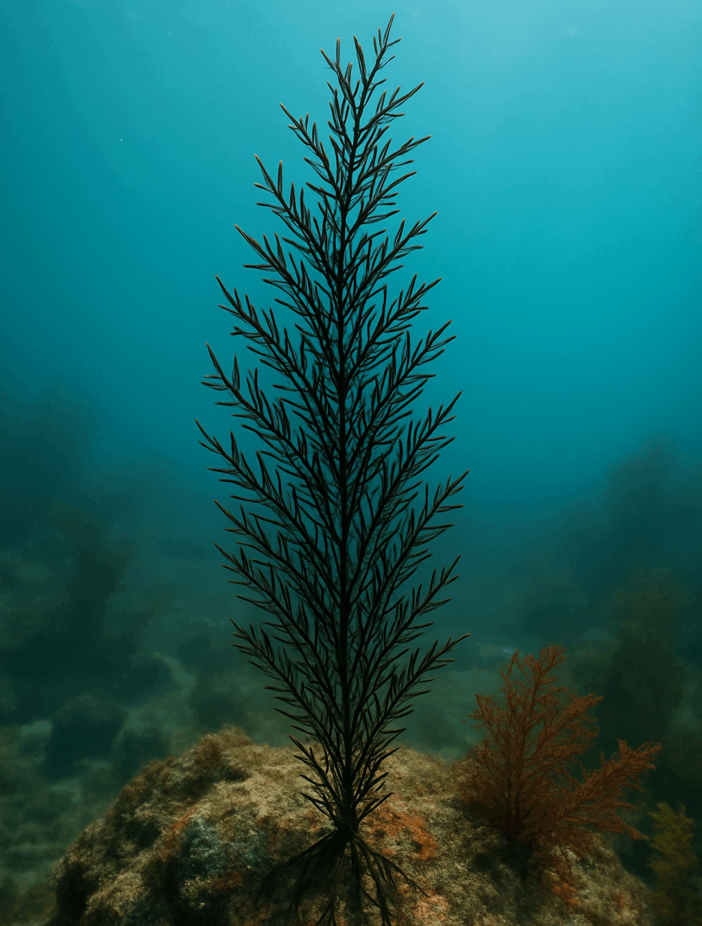 Algue brune Hijiki ou Sargassum fusiforme, Hizikia fusiformis